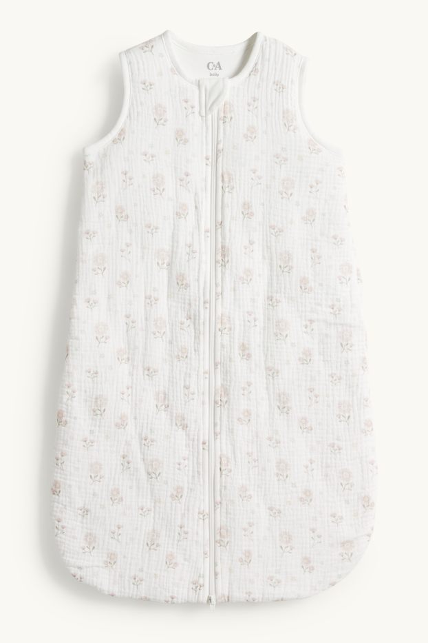Miminka - dívky - Květiny - spací pytel pro miminka - 6–18 měsíců - bílá