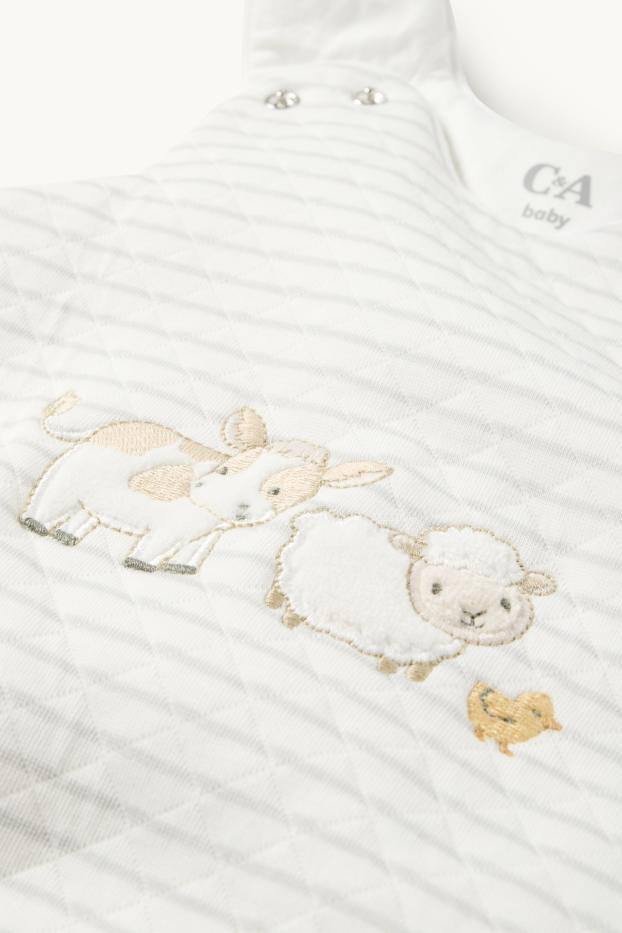Nadó nen - Vaca, ovella i pollet - sac de dormir per a nadó - 0-4 mesos - blanc