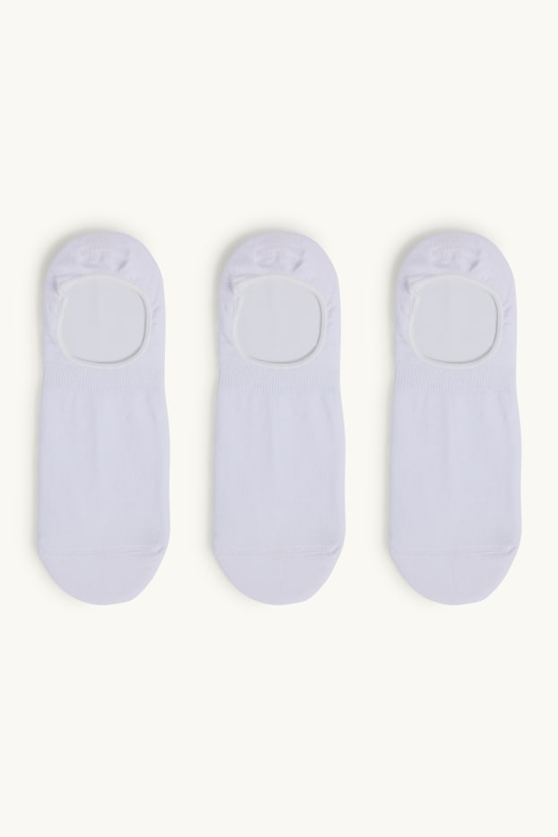 Bărbați - Multipack 3 perechi - șosete tip tălpici - alb