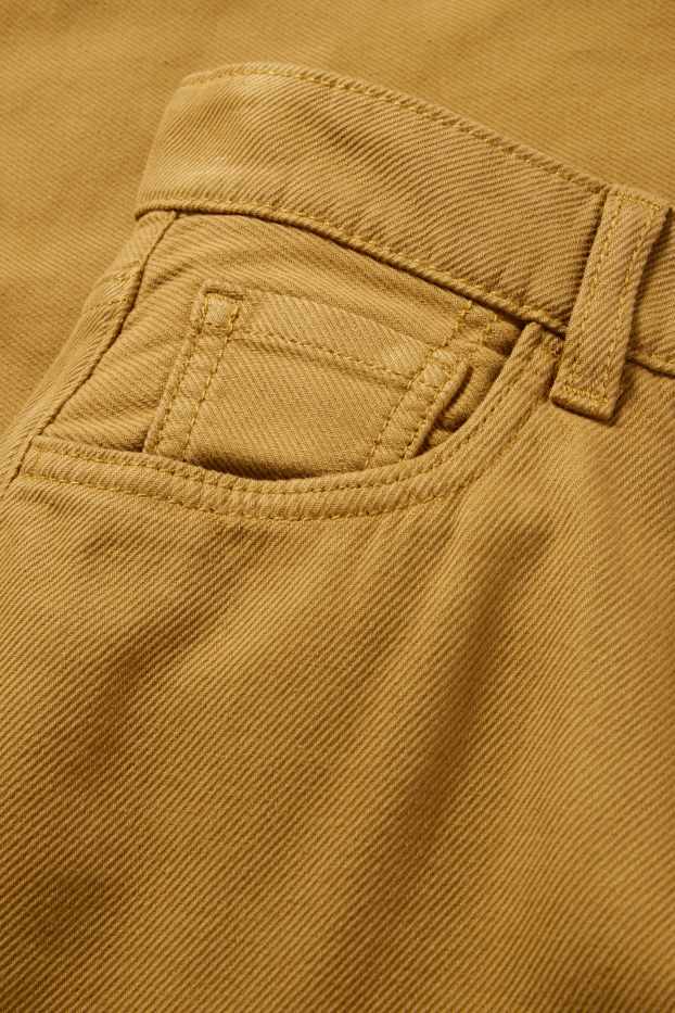 Femei - Pantaloni de stofă - talie înaltă - barrel leg - maro