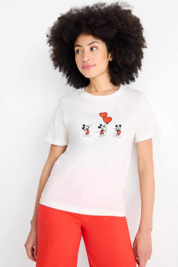 Femmes - T-shirt - regular fit - Mickey Mouse - blanc