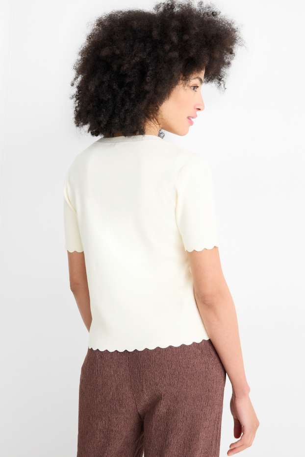 Dona - Jaqueta de punt - blanc trencat