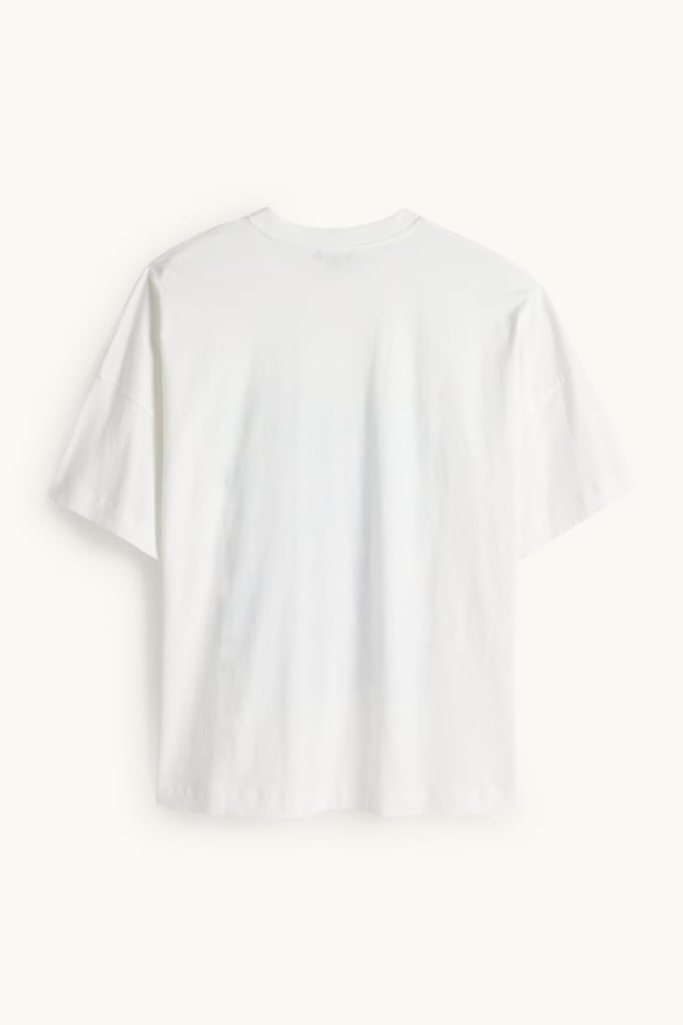 Damen - T-Shirt - Regular Fit - Glanz-Effekt - weiß