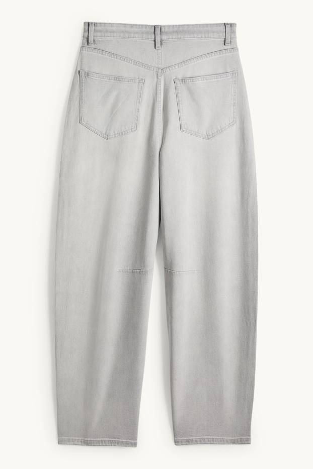 Femmes - Jean ballon - mid waist - jean gris clair