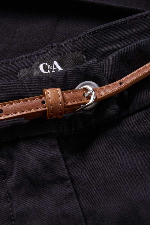 Femmes - Pantalon de toile à ceinture - midwaist - tapered fit - noir