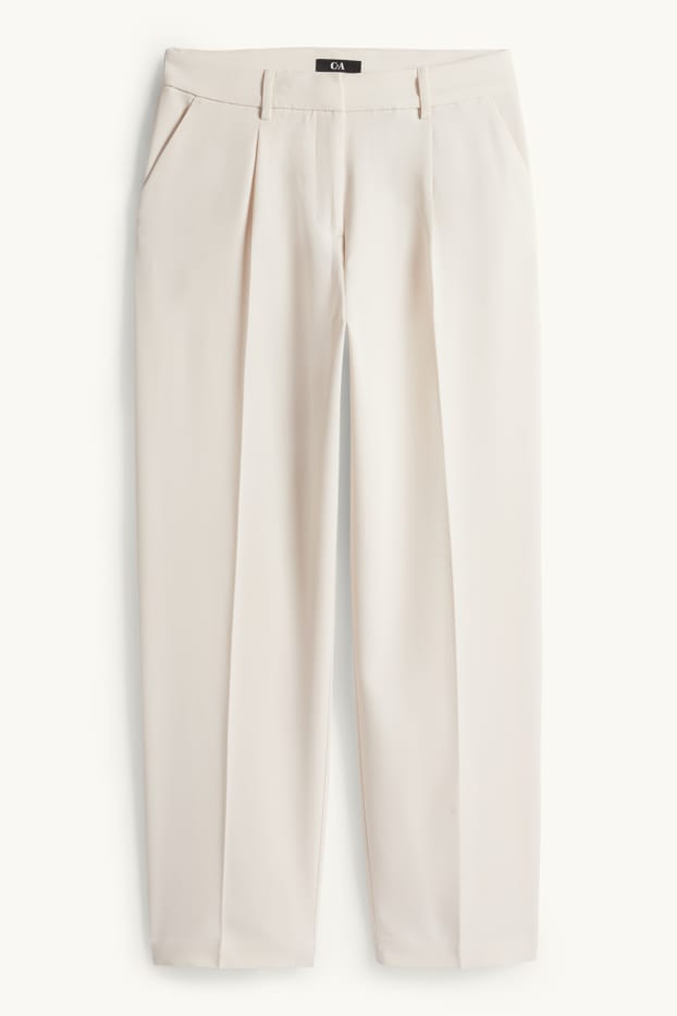 Femmes - Pantalon de toile - high waist - straight leg - beige clair