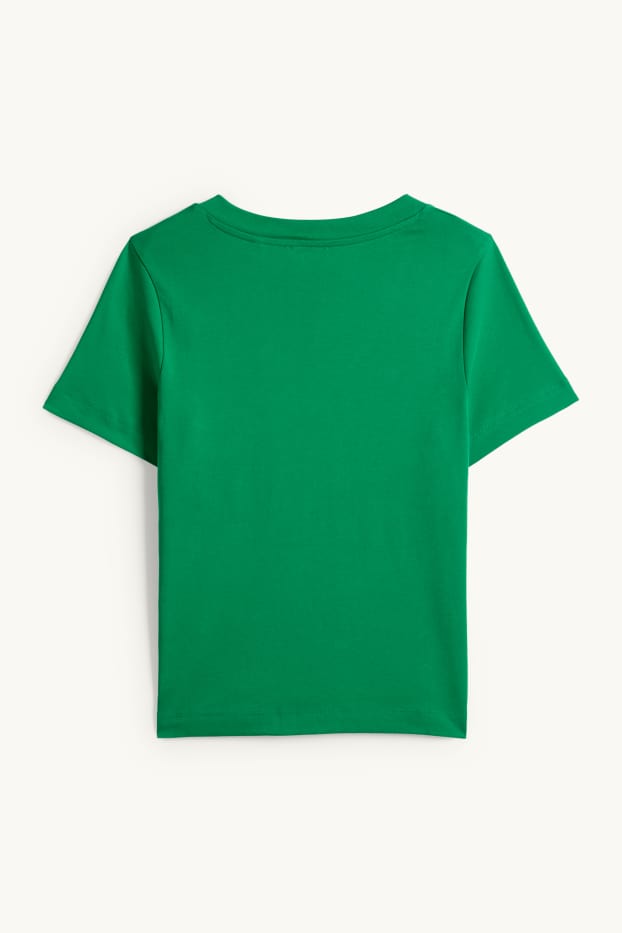 Femei - Tricou cu decolteu în V - slim fit - verde