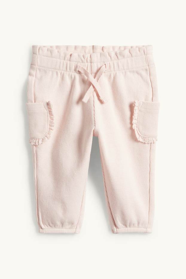 Bébés filles - Pantalon de jogging pour bébé - finition texturée - rose