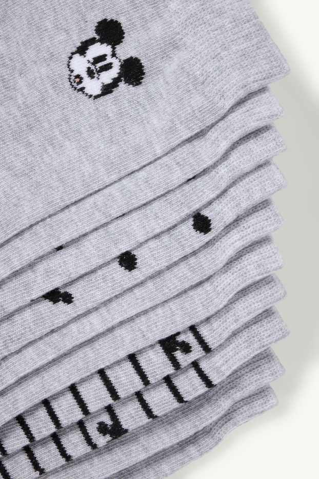 Femmes - Lot de 5 paires - chaussettes à motif - Mickey Mouse - gris clair