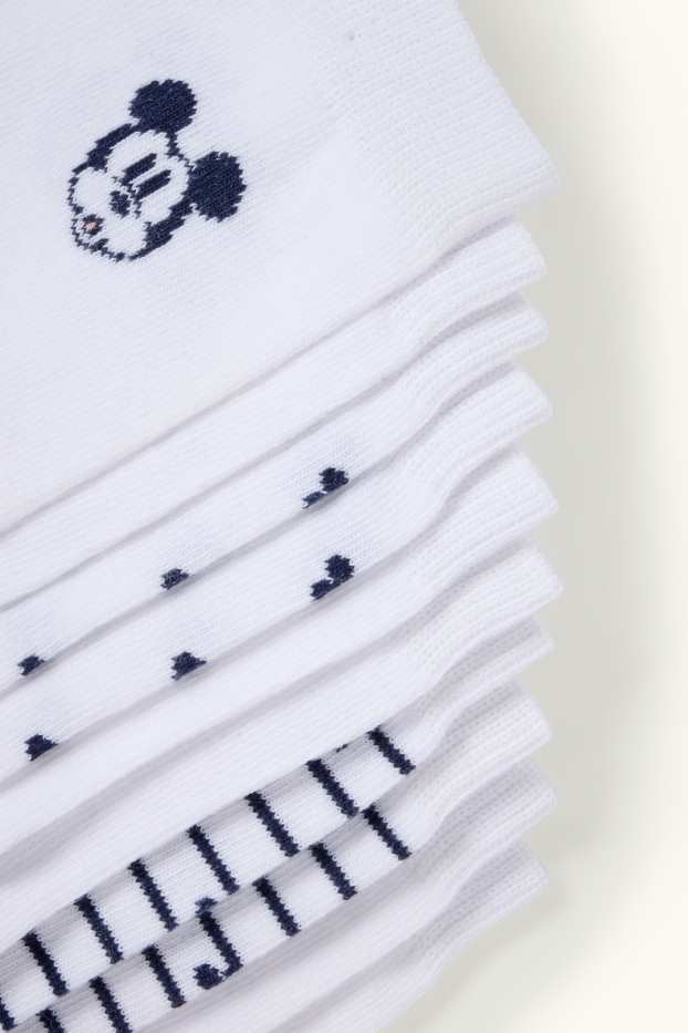 Femmes - Lot de 5 paires - chaussettes à motif - Mickey Mouse - blanc