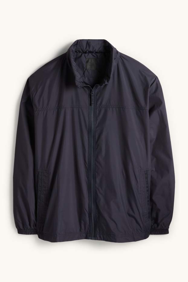 Pánské - Blouson s kapucí - z vodoodpudivého materiálu - tmavomodrá