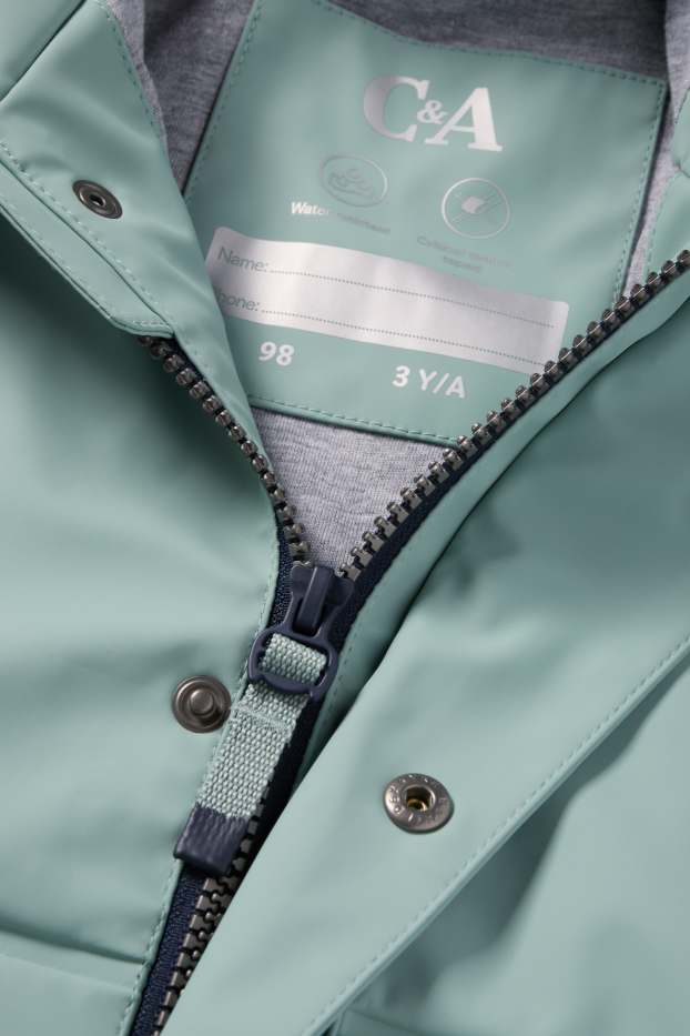 Children Boys - Rain jacket with hood - waterproof - turquoise