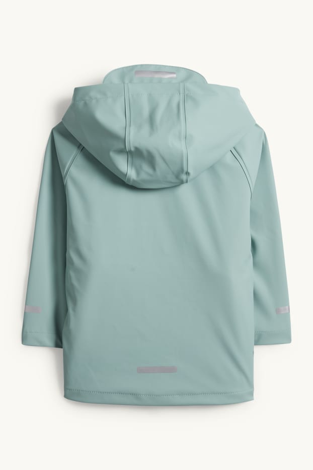 Children Boys - Rain jacket with hood - waterproof - turquoise