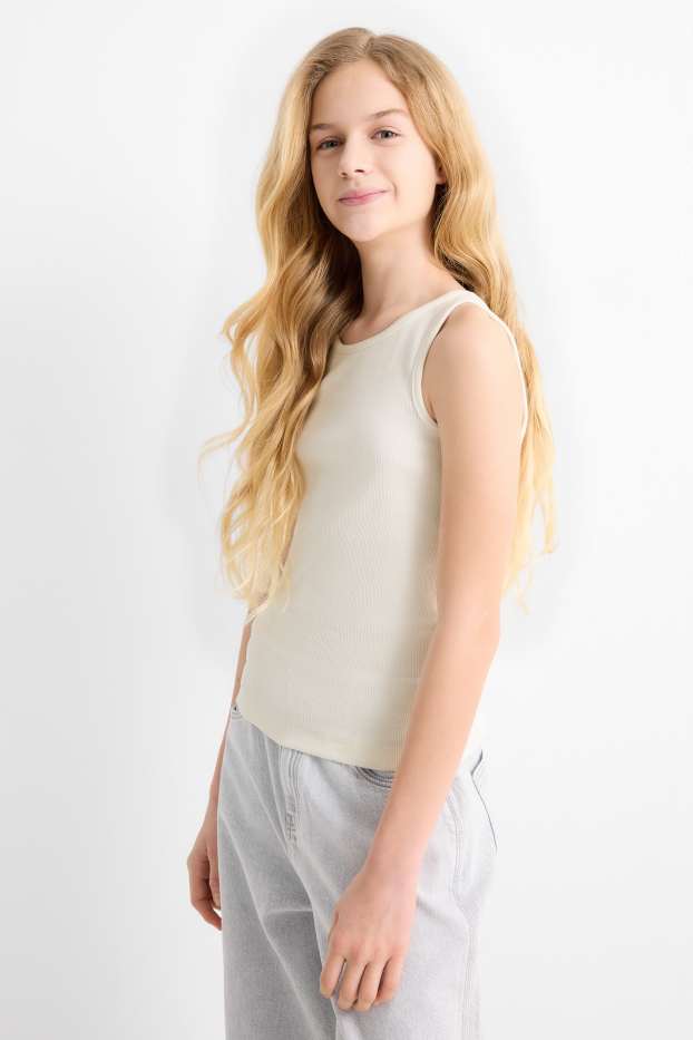 Enfants filles - Arizona - ensemble - sweat à capuche et top - 2 pièces - blanc crème