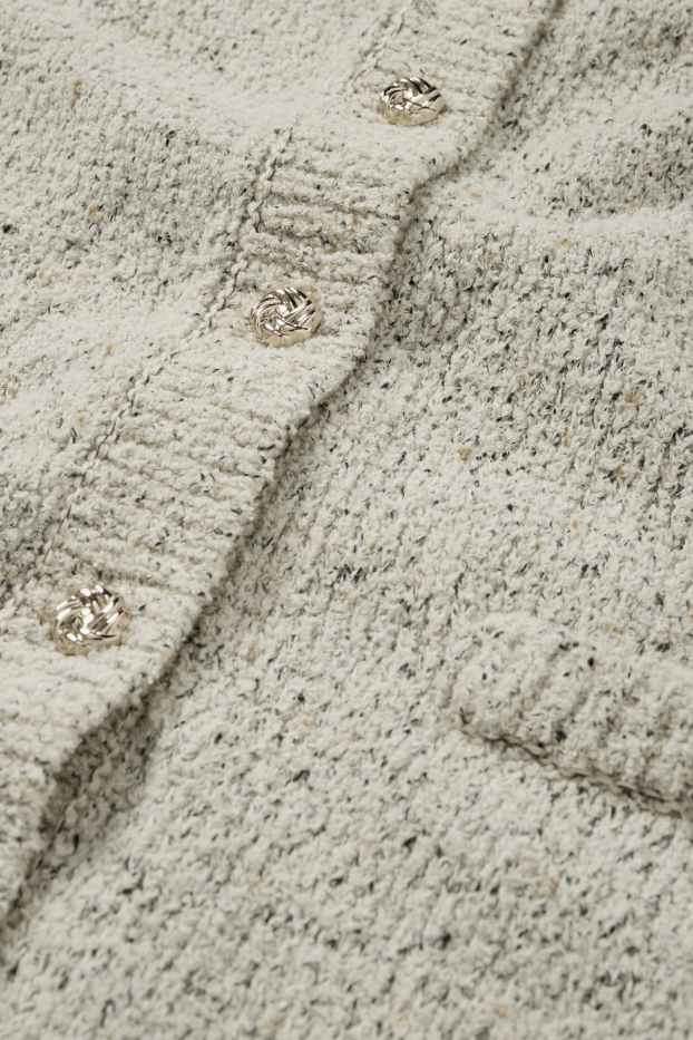 Damen - Bouclé-Strickjacke - beige