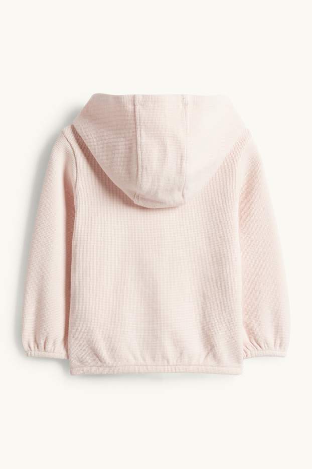 Bebeluși - fete - Hanorac cu fermoar și glugă pentru bebeluși - structurat - roz