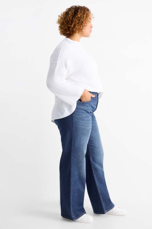 Femmes - Wide leg jean - high waist - jean bleu