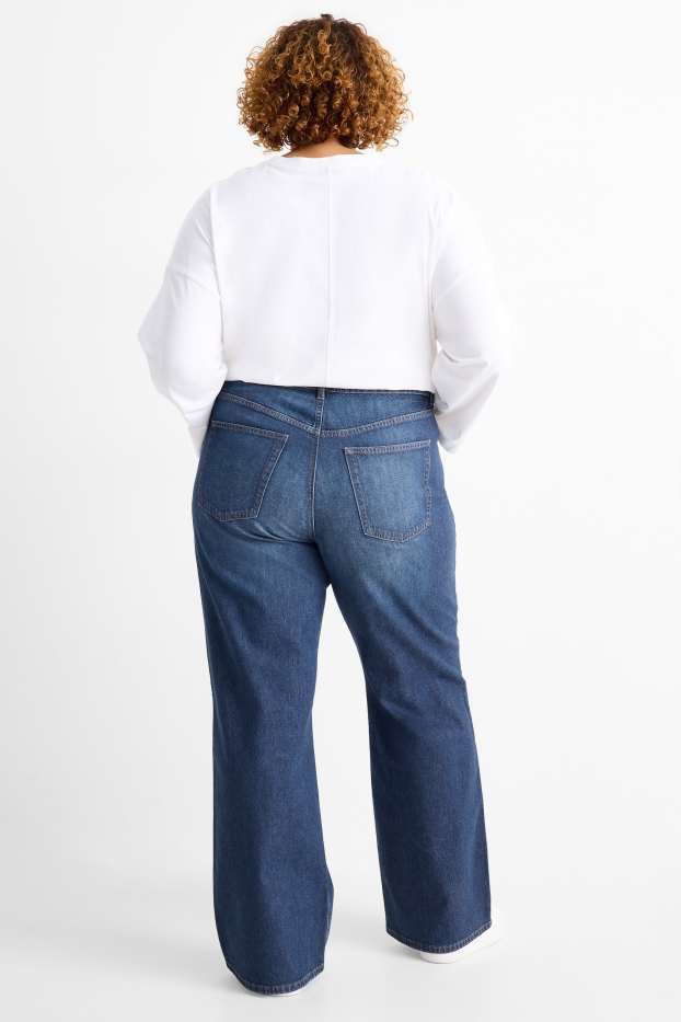 Femmes - Wide leg jean - high waist - jean bleu