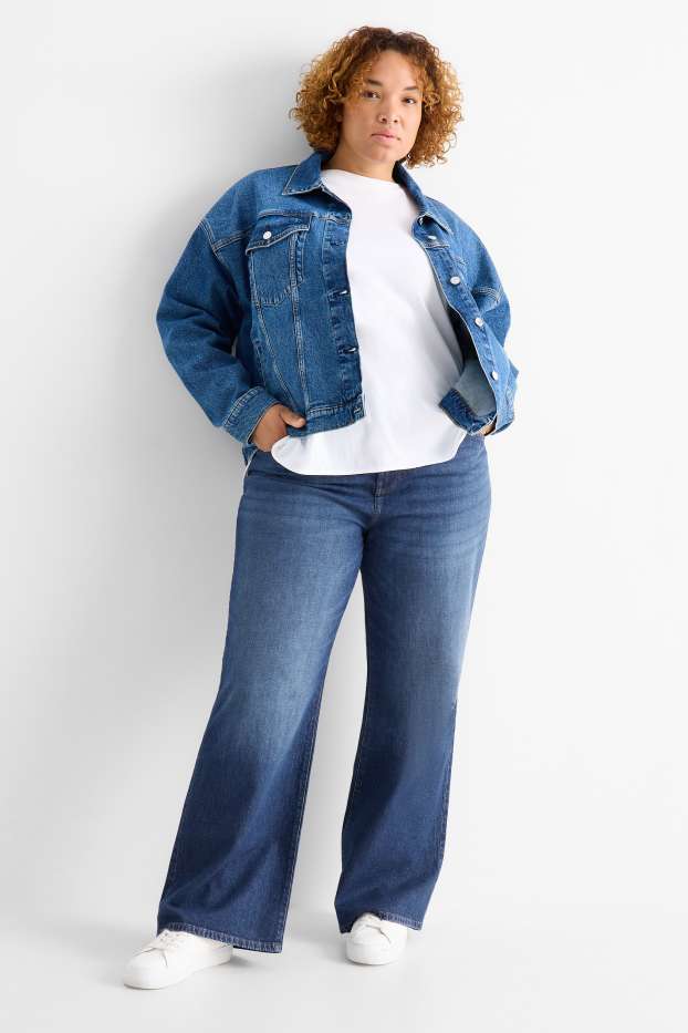 Femmes - Wide leg jean - high waist - jean bleu