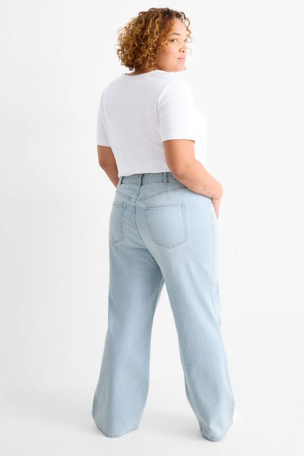 Donna - Jeans a gamba larga - vita alta - jeans azzurro