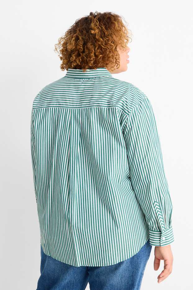 Femmes - Chemisier - à rayures - vert / blanc crème