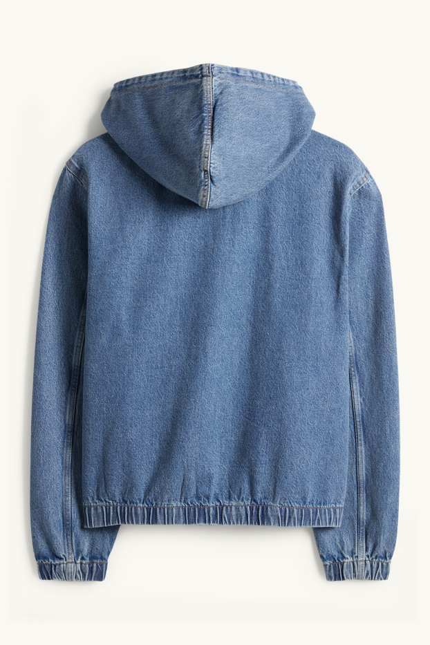 Uomo - Giacca di jeans con cappuccio - jeans blu