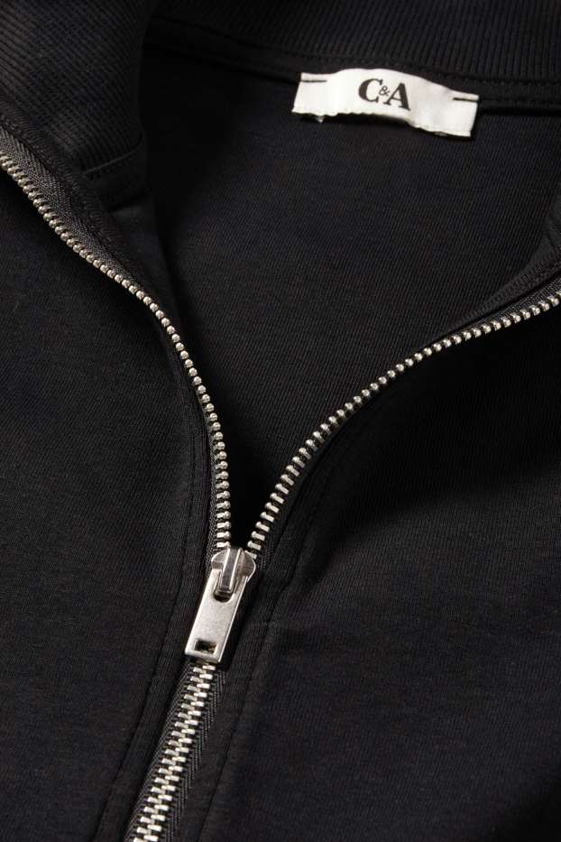 Dames - Kort sweatvest - zwart