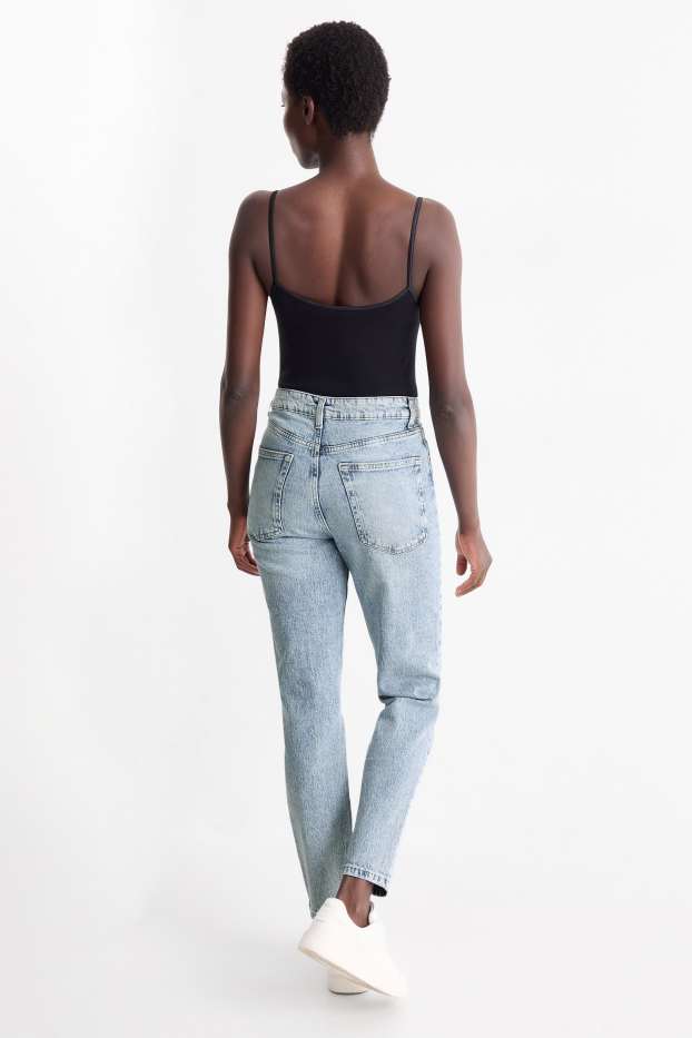 Damen - Mom Jeans - High Waist - LYCRA® - helljeansblau