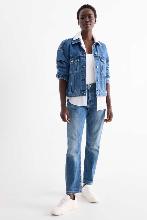 Damen - Boyfriend Jeans - Mid Waist - jeansblau