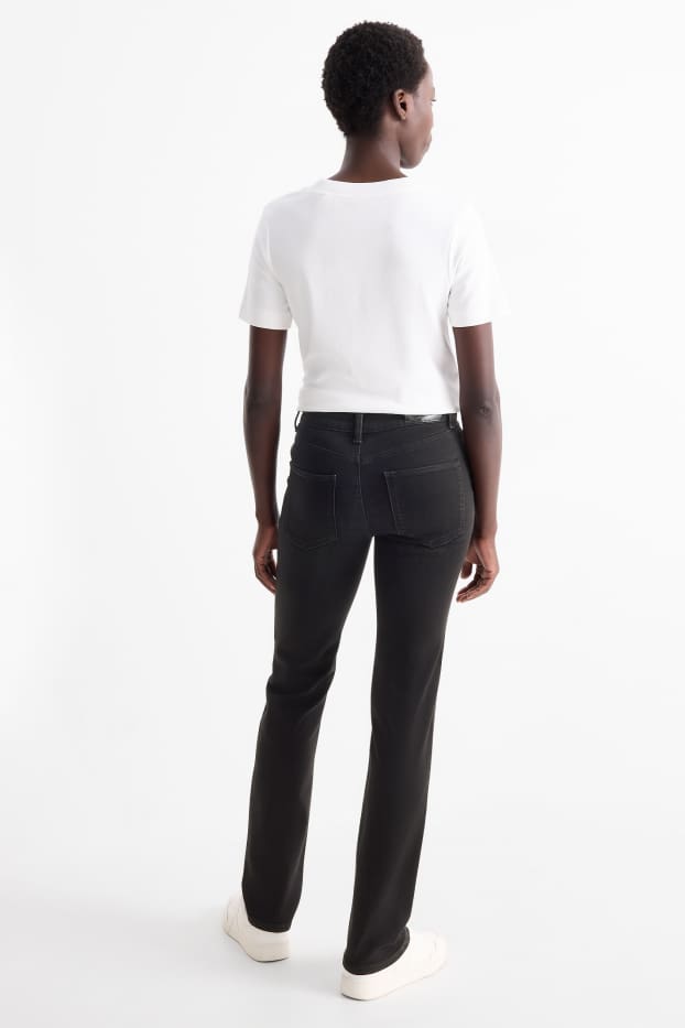 Dona - Straight jeans - mid waist - shaping jeans - texà gris fosc