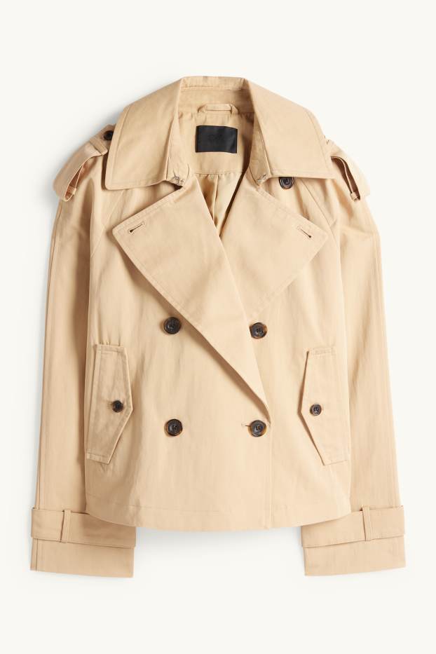 Dames - Korte trenchcoat - beige