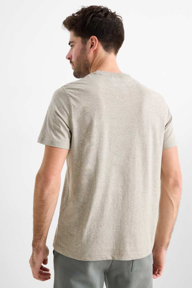 Men - T-shirt - regular fit - gray-melange