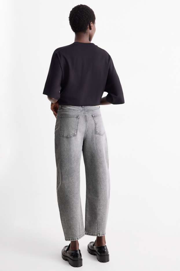 Dona - Barrel Jeans - high waist - texà gris