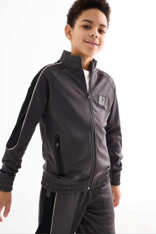 Enfants garçons - Sweat en molleton - noir / gris foncé