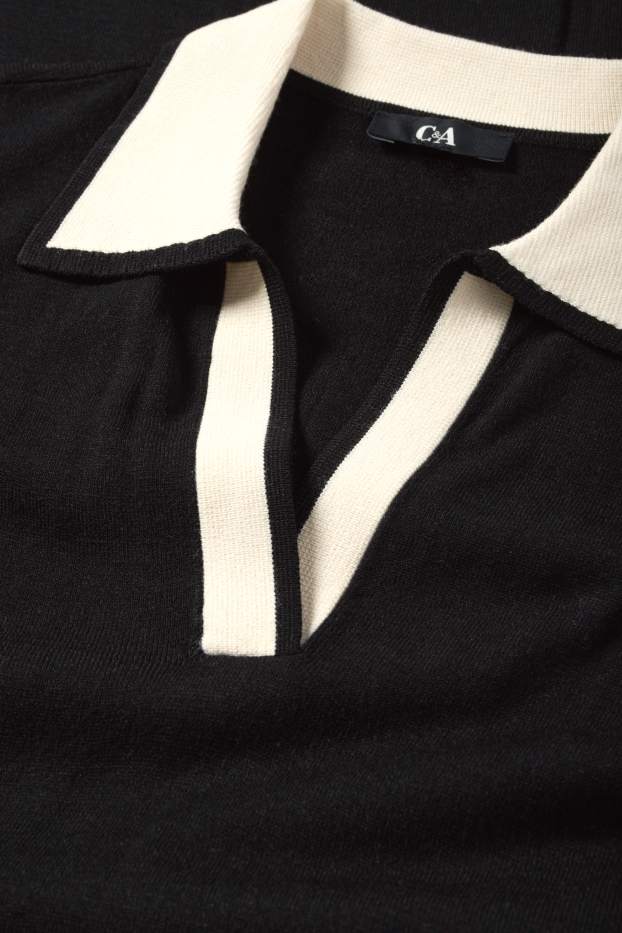 Femmes - Robe en maille - straight fit - noir