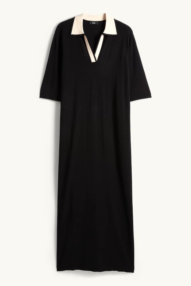 Femmes - Robe en maille - straight fit - noir