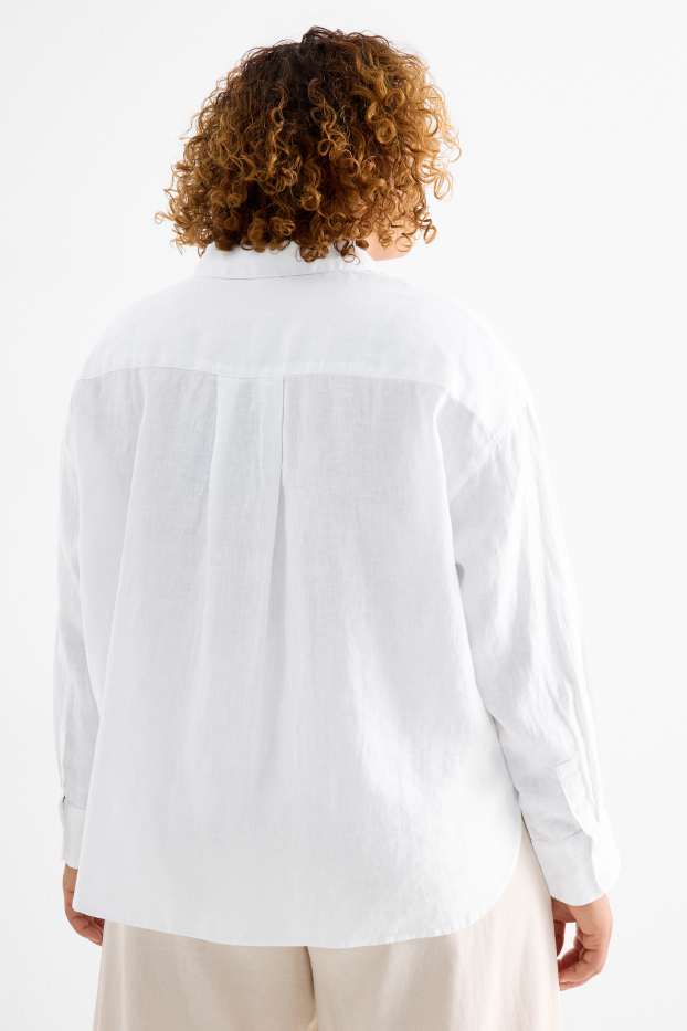 Dames - Linnen blouse - wit