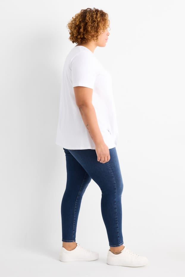 Femei - Skinny jeans - talie medie - jeans modelatori - LYCRA® - denim-albastru