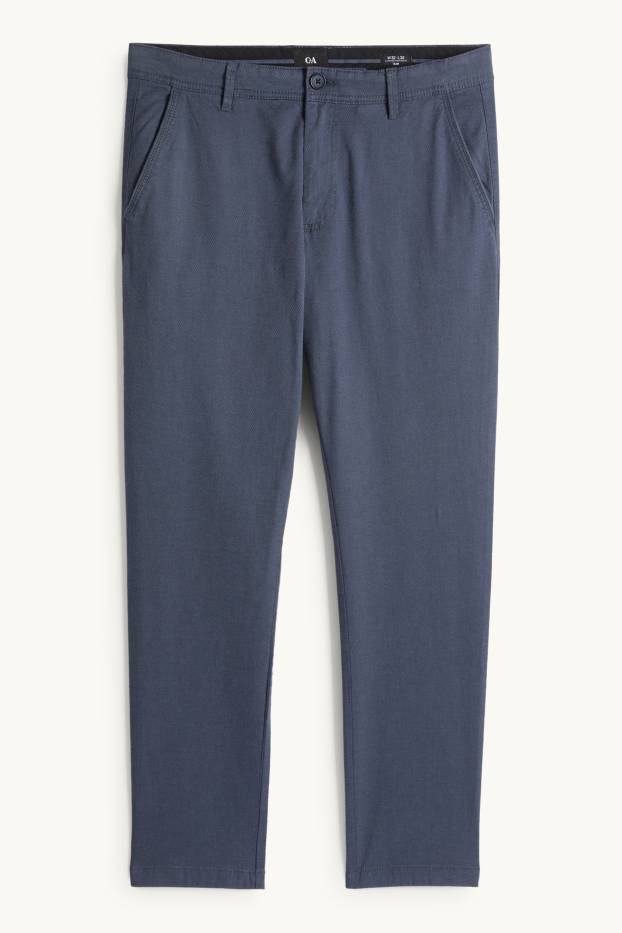 Herren - Chino - Slim Fit - strukturiert - dunkelblau