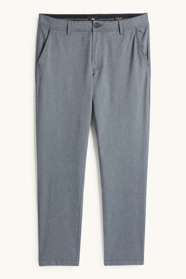 Herren - Chino - Slim Fit - strukturiert - dunkelgrau