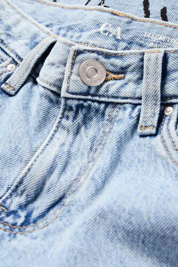 Bambine - Graffiti - jeans a gamba larga - jeans azzurro