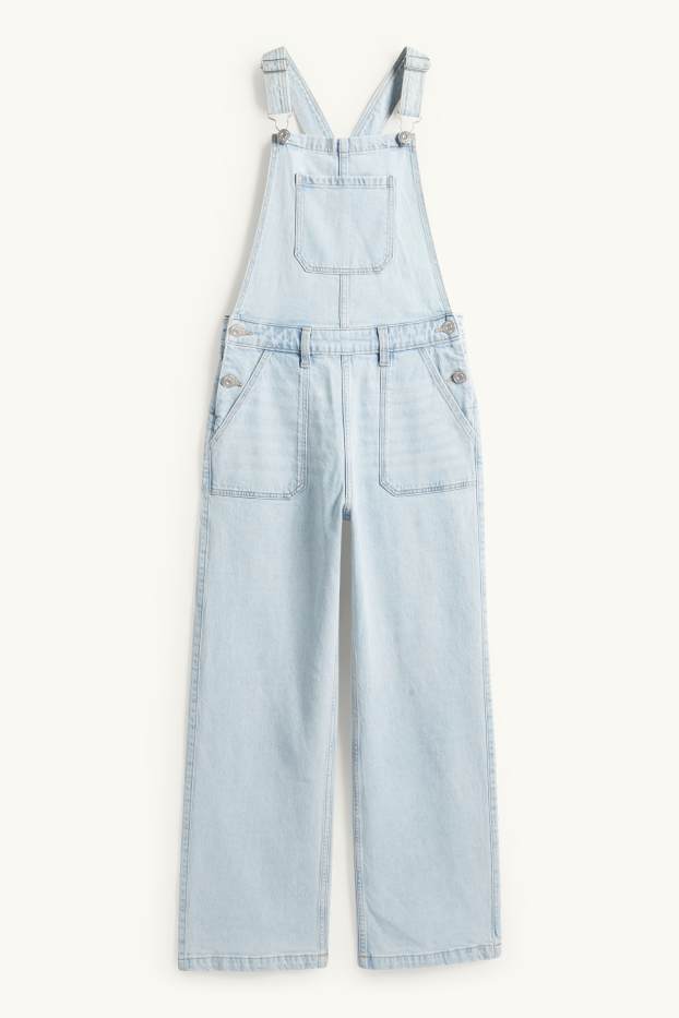 Enfants filles - Salopette en jean - jean bleu clair