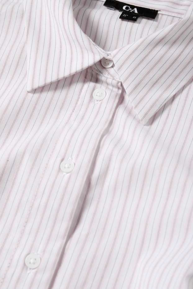 Damen - Bluse - gestreift - rosa