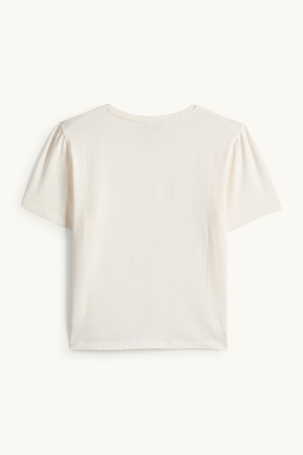 Enfants filles - T-shirt - broderie anglaise - blanc crème