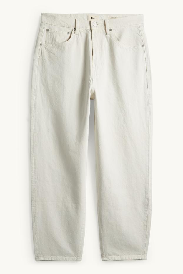 Heren - Barrel jeans - crème wit