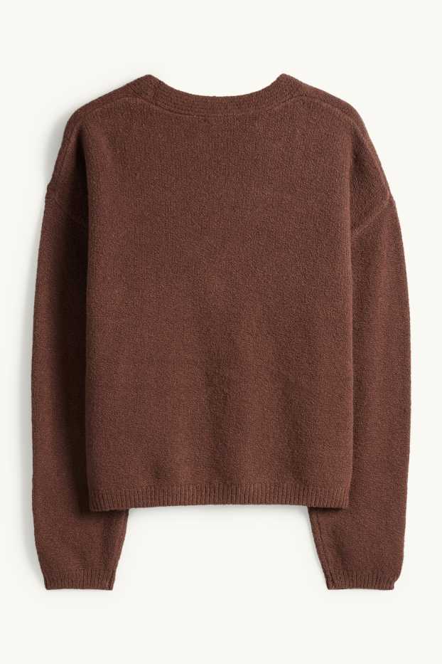 Dona - Jaqueta de punt - marró fosc