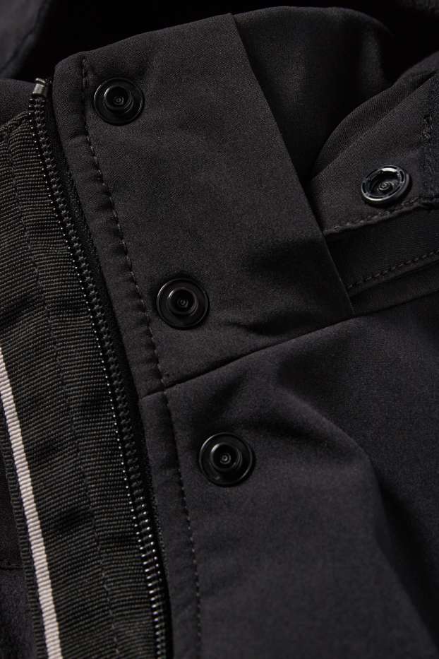 Femei - Palton din softshell cu glugă - rezistent la apă - 4 Way Stretch - negru