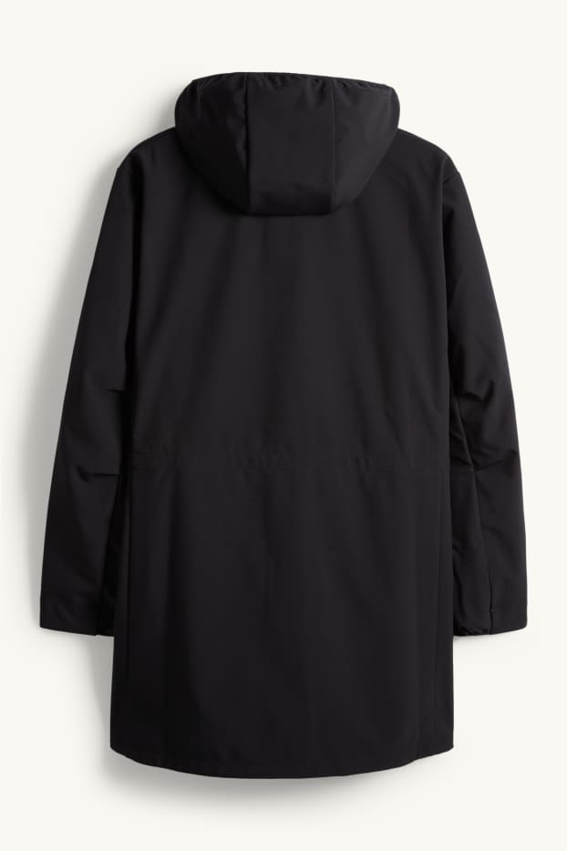 Femei - Palton din softshell cu glugă - rezistent la apă - 4 Way Stretch - negru