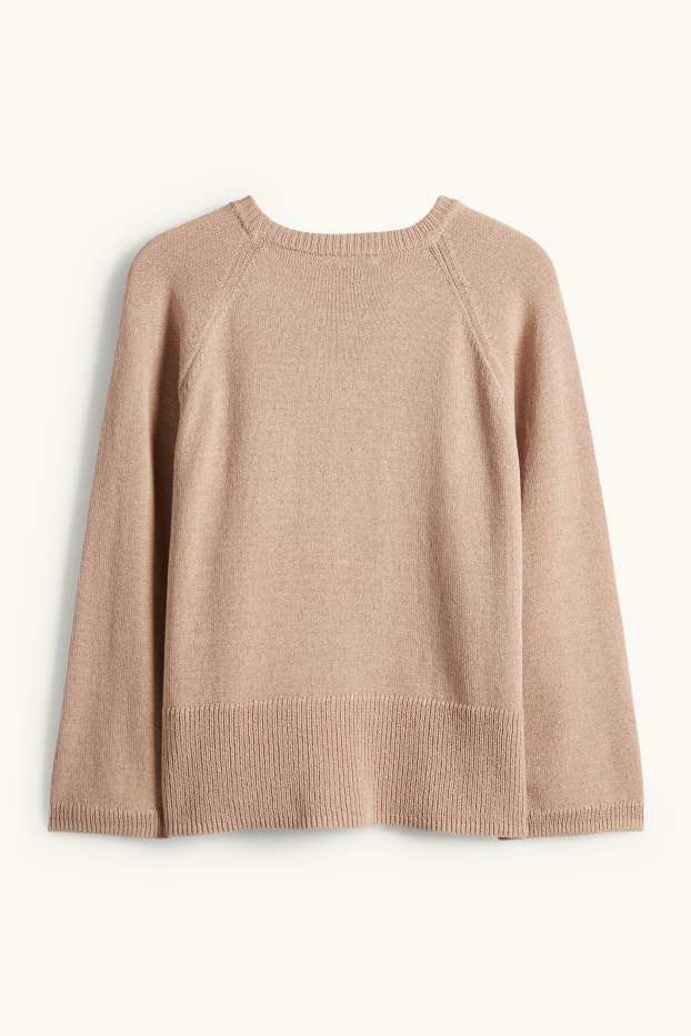 Dámské - Svetr - světle hnědá