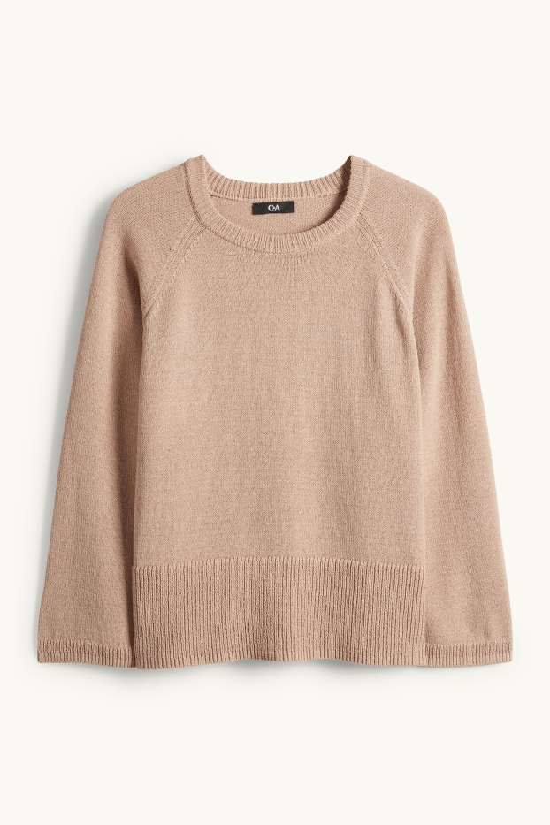 Dámské - Svetr - světle hnědá